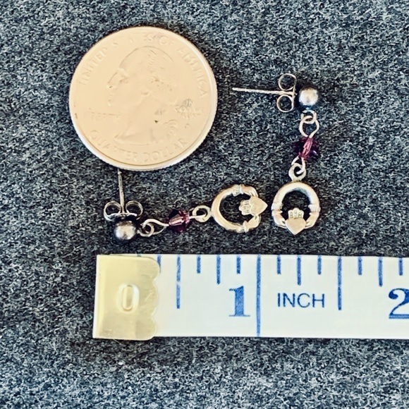 Celtic Treasures Claddagh Dangle Earrings - Picture 8 of 9